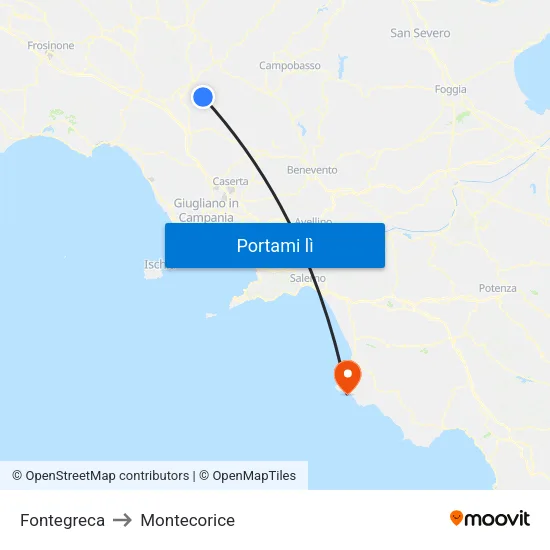 Fontegreca to Montecorice map