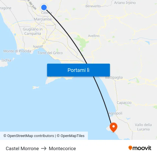 Castel Morrone to Montecorice map