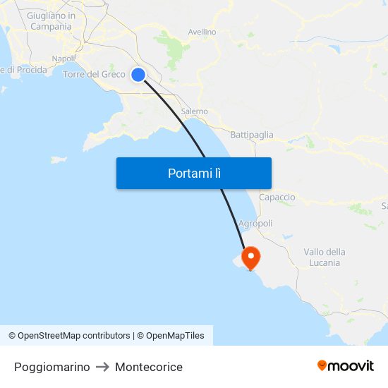 Poggiomarino to Montecorice map
