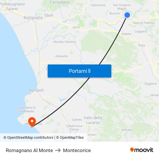 Romagnano Al Monte to Montecorice map