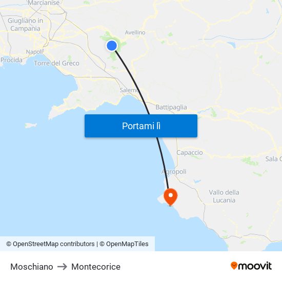 Moschiano to Montecorice map