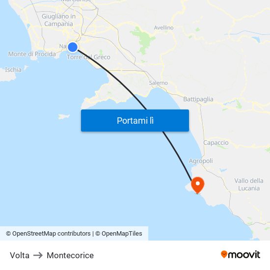 Volta to Montecorice map