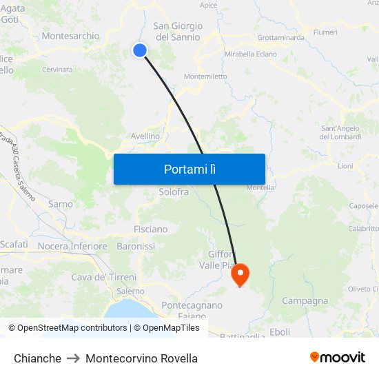 Chianche to Montecorvino Rovella map