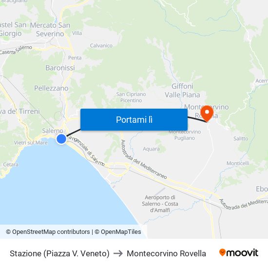Stazione (Piazza V. Veneto) to Montecorvino Rovella map