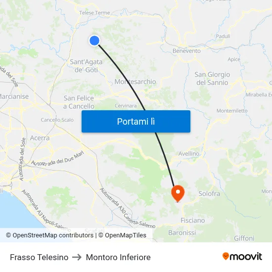 Frasso Telesino to Montoro Inferiore map