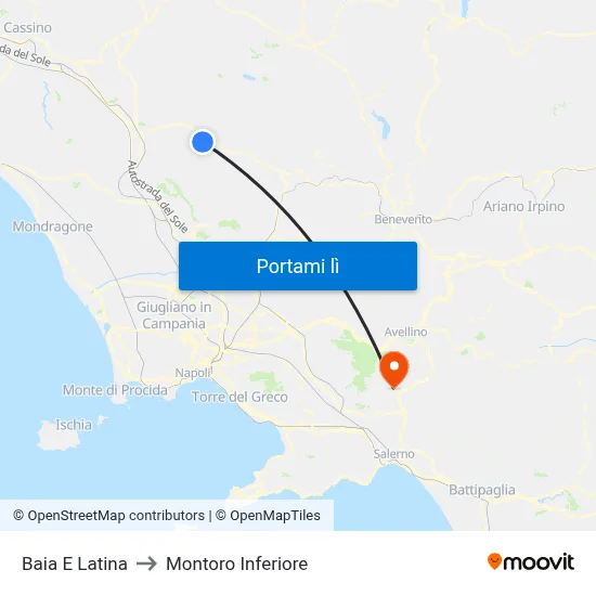 Baia E Latina to Montoro Inferiore map