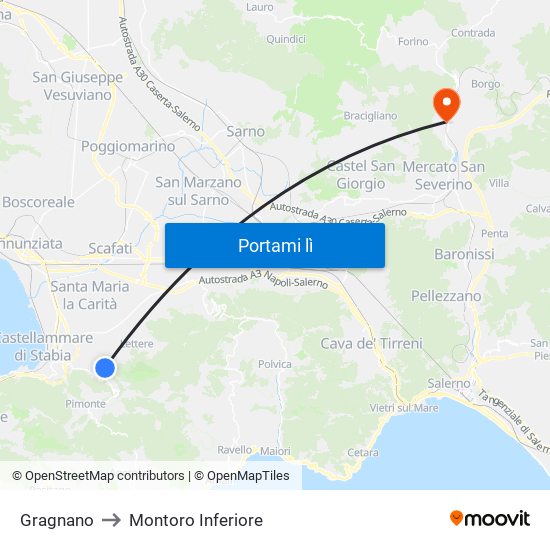 Gragnano to Montoro Inferiore map