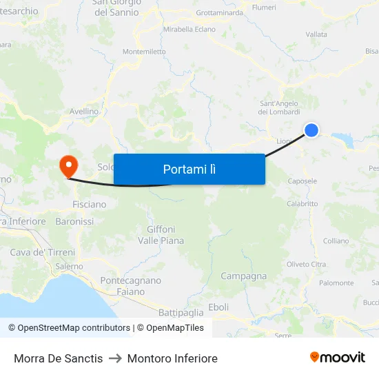 Morra De Sanctis to Montoro Inferiore map