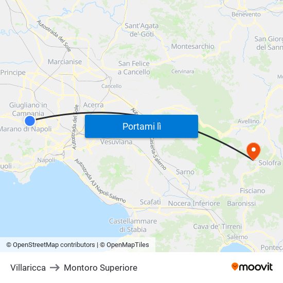 Villaricca to Montoro Superiore map