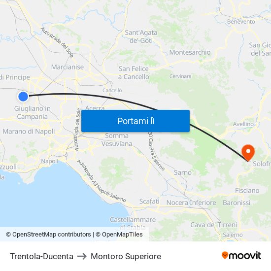 Trentola-Ducenta to Montoro Superiore map