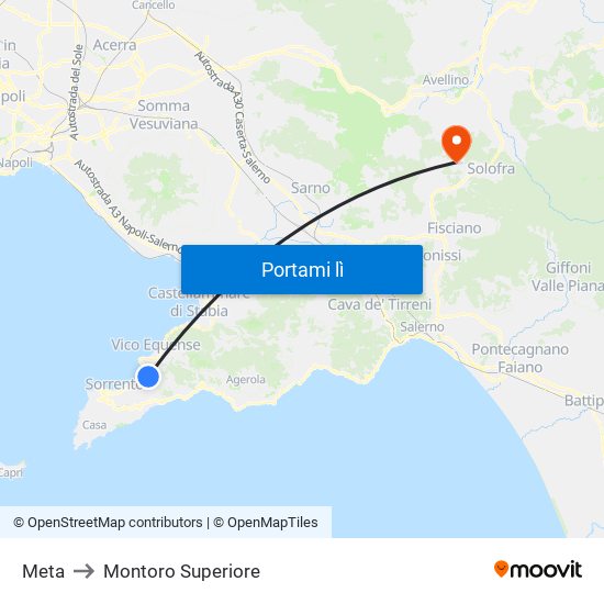 Meta to Montoro Superiore map