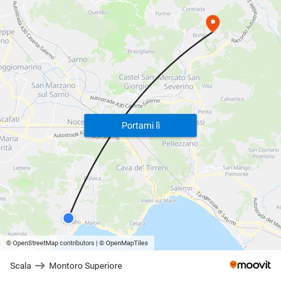 Scala to Montoro Superiore map