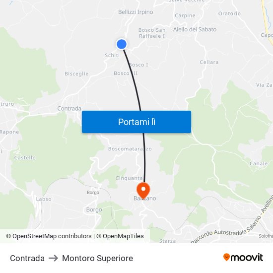 Contrada to Montoro Superiore map