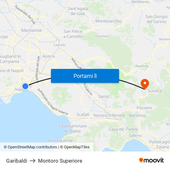 Garibaldi to Montoro Superiore map