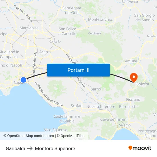 Garibaldi to Montoro Superiore map