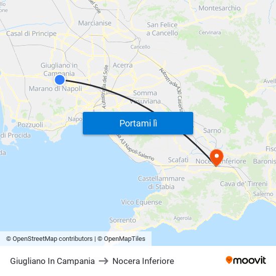 Giugliano In Campania to Nocera Inferiore map