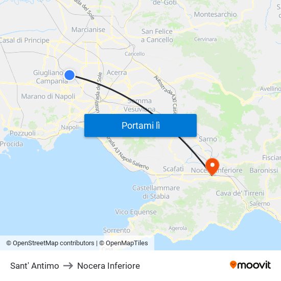 Sant' Antimo to Nocera Inferiore map