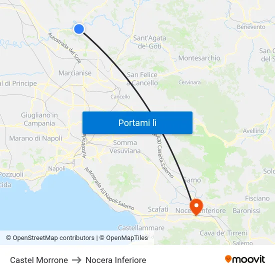 Castel Morrone to Nocera Inferiore map