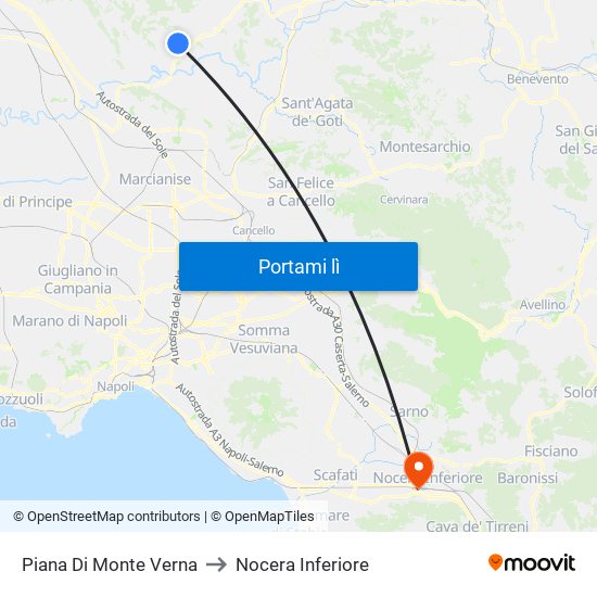 Piana Di Monte Verna to Nocera Inferiore map