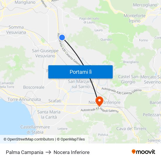 Palma Campania to Nocera Inferiore map
