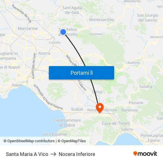 Santa Maria A Vico to Nocera Inferiore map