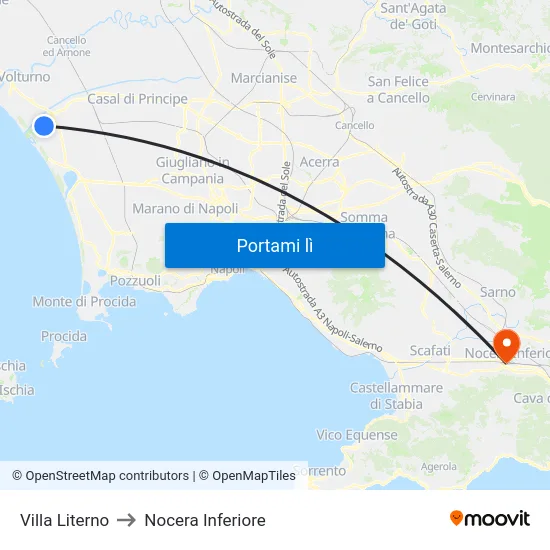 Villa Literno to Nocera Inferiore map