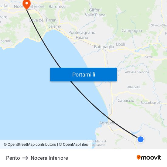 Perito to Nocera Inferiore map