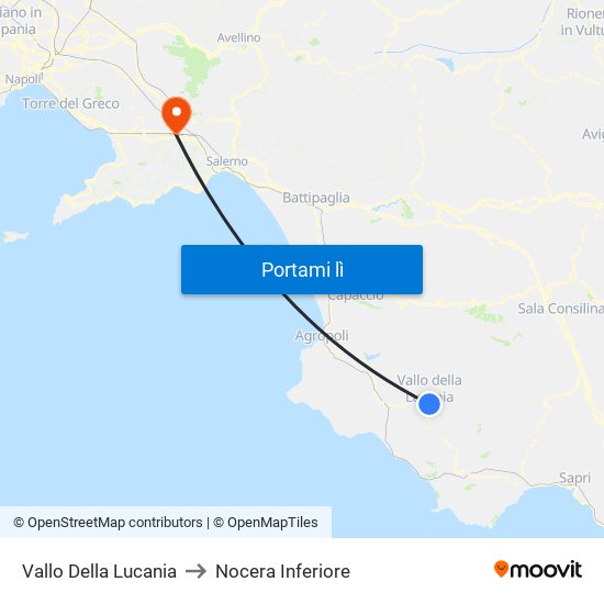 Vallo Della Lucania to Nocera Inferiore map