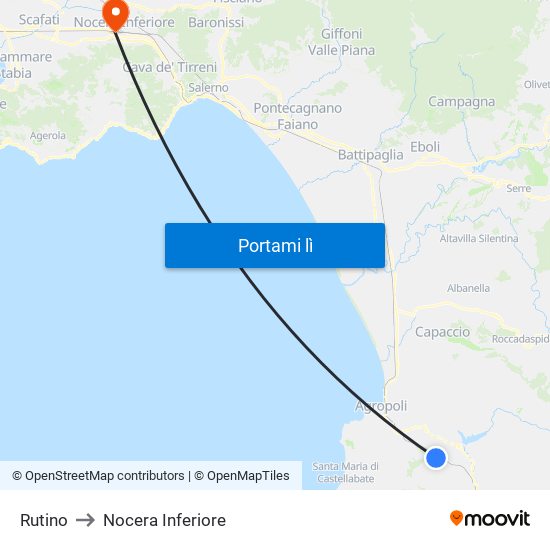 Rutino to Nocera Inferiore map