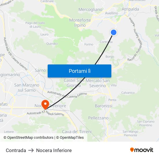 Contrada to Nocera Inferiore map