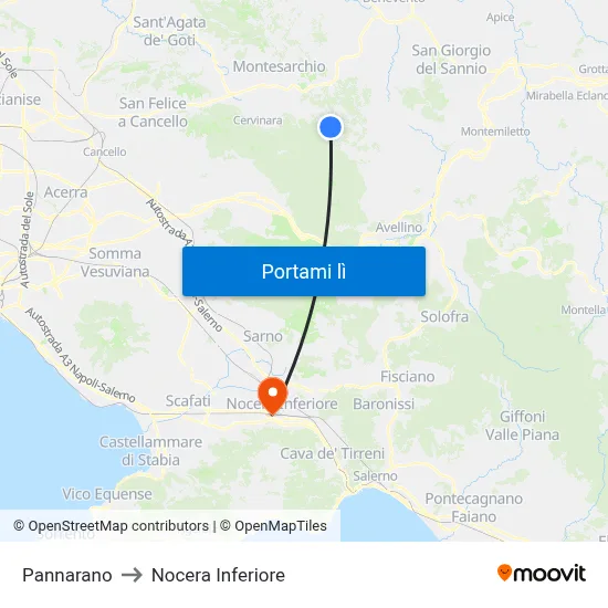 Pannarano to Nocera Inferiore map