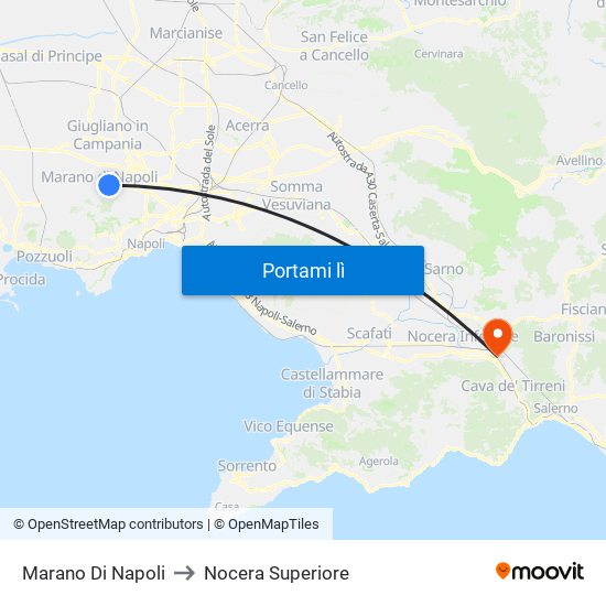 Marano Di Napoli to Nocera Superiore map