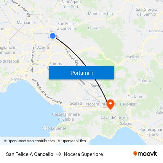 San Felice A Cancello to Nocera Superiore map