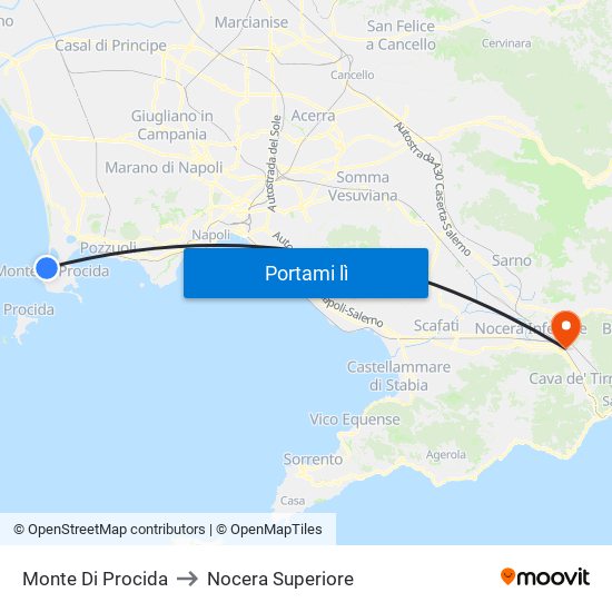 Monte Di Procida to Nocera Superiore map