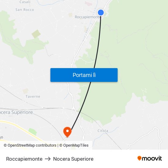 Roccapiemonte to Nocera Superiore map