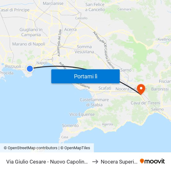 Via Giulio Cesare - Nuovo Capolinea Ctp to Nocera Superiore map