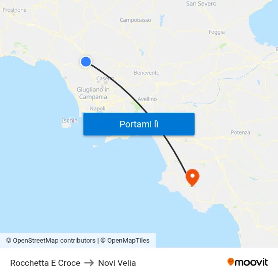 Rocchetta E Croce to Novi Velia map