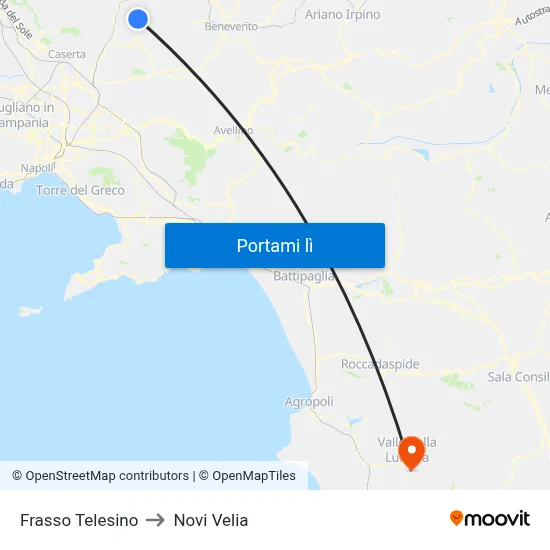 Frasso Telesino to Novi Velia map