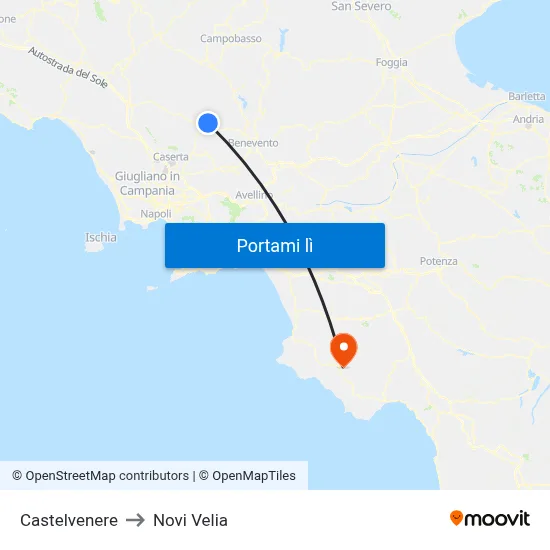Castelvenere to Novi Velia map