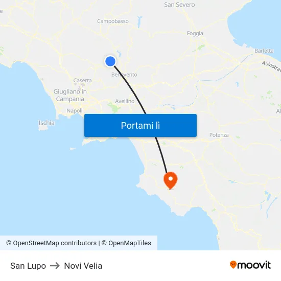 San Lupo to Novi Velia map