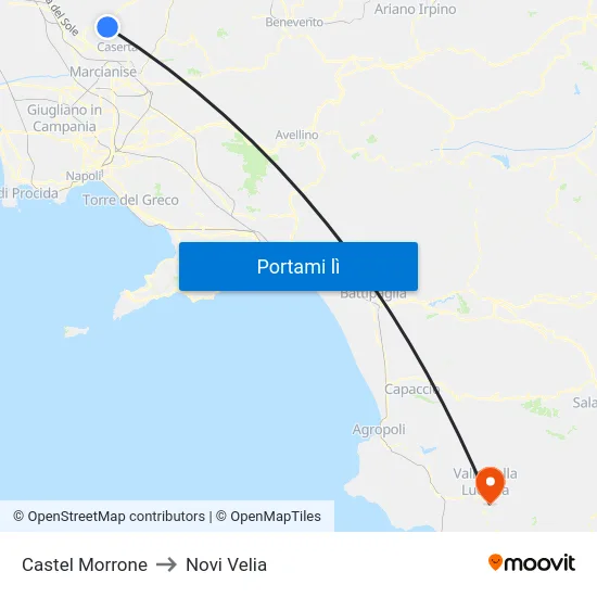 Castel Morrone to Novi Velia map
