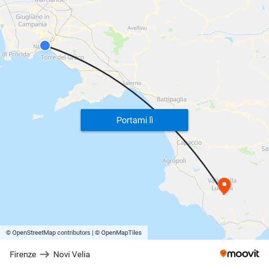 Firenze to Novi Velia map