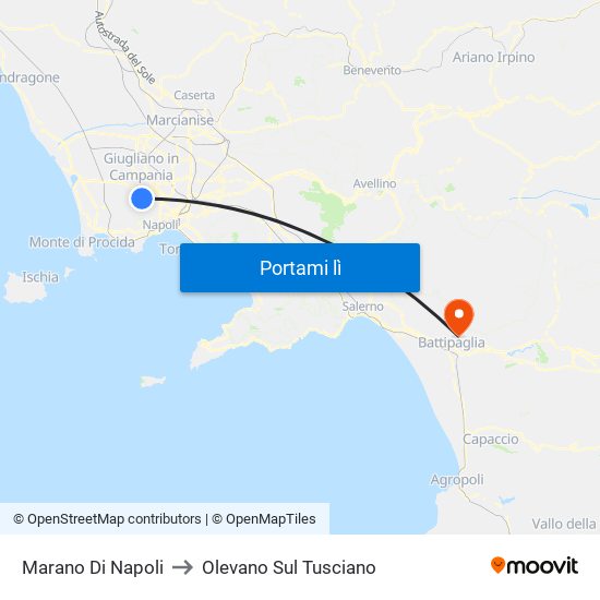 Marano Di Napoli to Olevano Sul Tusciano map