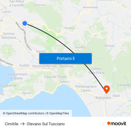 Cimitile to Olevano Sul Tusciano map