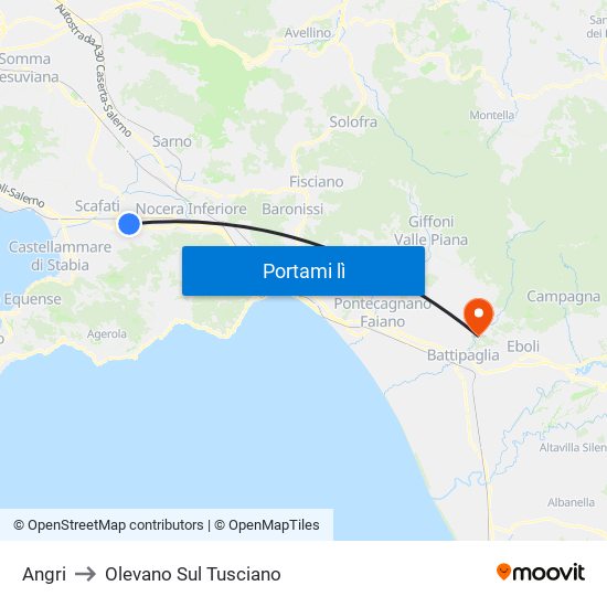 Angri to Olevano Sul Tusciano map