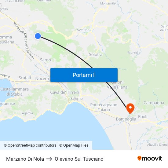 Marzano Di Nola to Olevano Sul Tusciano map