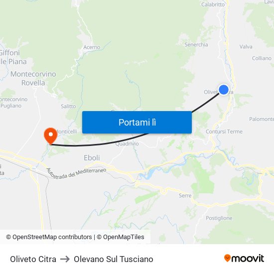 Oliveto Citra to Olevano Sul Tusciano map