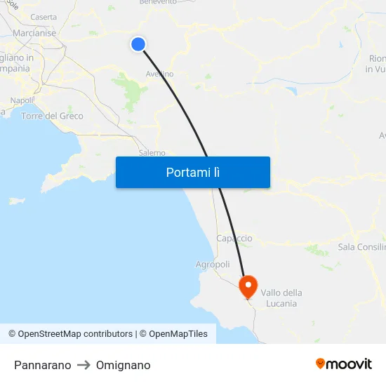 Pannarano to Omignano map