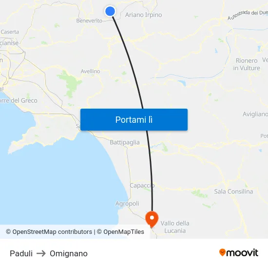 Paduli to Omignano map