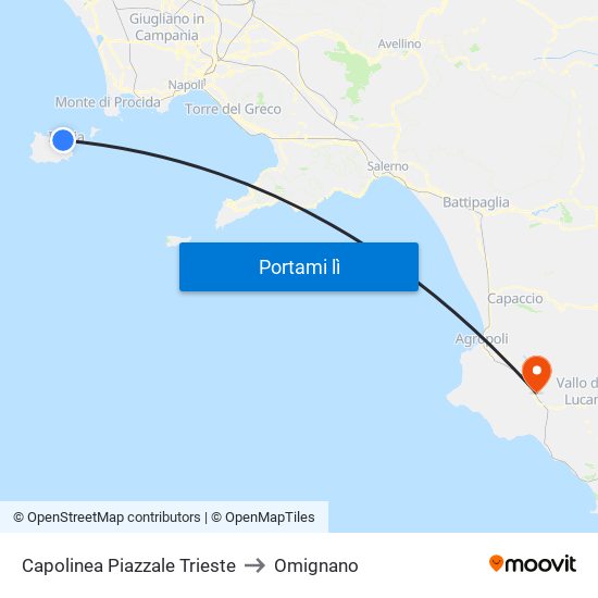 Capolinea Piazzale Trieste to Omignano map